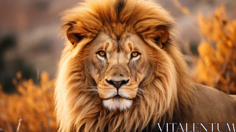 Majestic Lion Portrait - Wildlife Photography AI Image