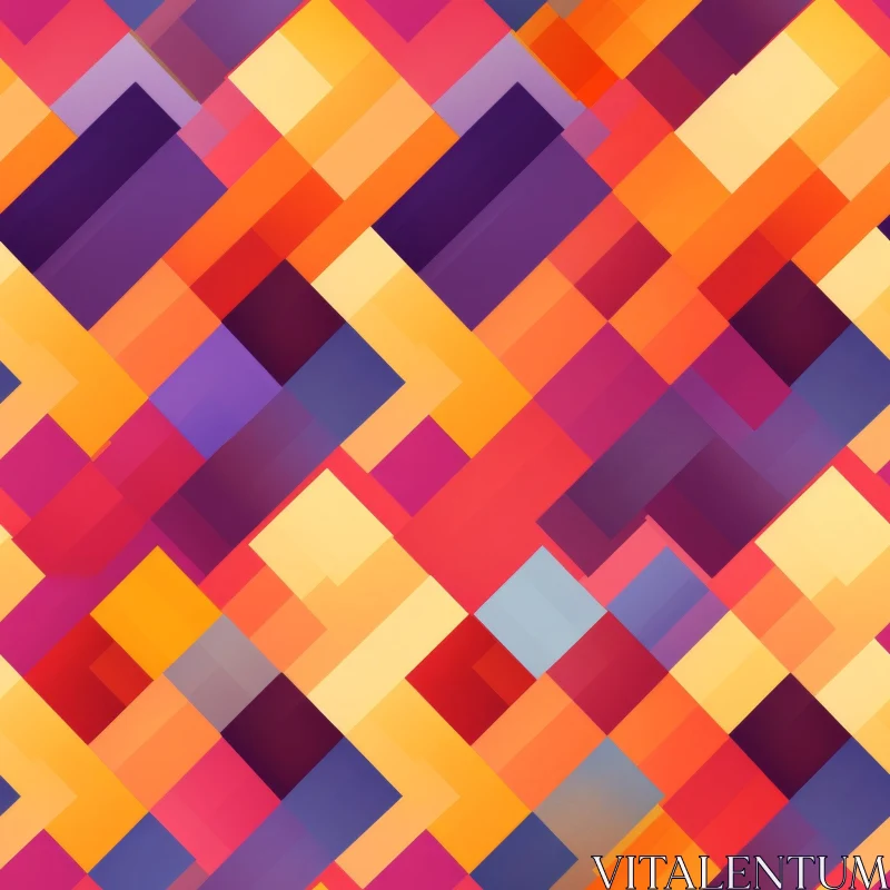 AI ART Retro Geometric Rectangles Pattern in Soft Colors