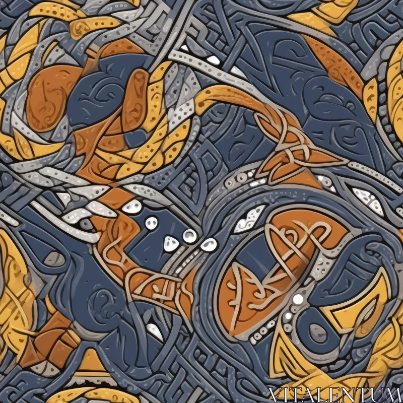 Intricate Viking-Style Knots Seamless Pattern AI Image