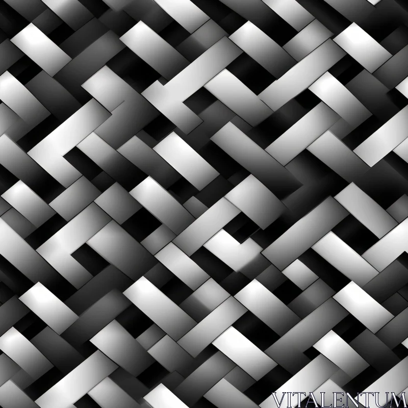 Monochrome Woven Basket Pattern - Seamless Geometric Design AI Image