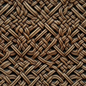 Brown Wicker Basket Weave Pattern - Seamless Texture Design