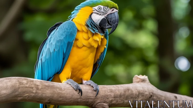 Colorful Macaw Parrot on Branch - Wildlife Photography AI Image