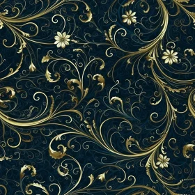 Luxurious Blue and Gold Floral Pattern for Home Decor