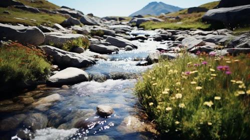 Tranquil Mountain Stream Landscape