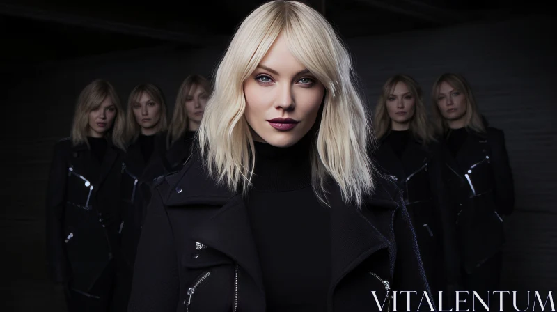 Confident Group of Women in Black Clothing