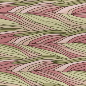 Hand-Drawn Waves Seamless Pattern in Pink, Green, Beige