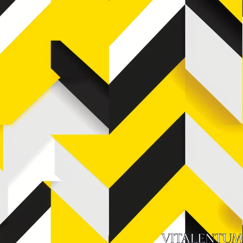 Modern Geometric Pattern - Yellow and Black Stripes AI Image
