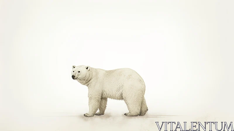 AI ART Powerful Polar Bear Digital Drawing