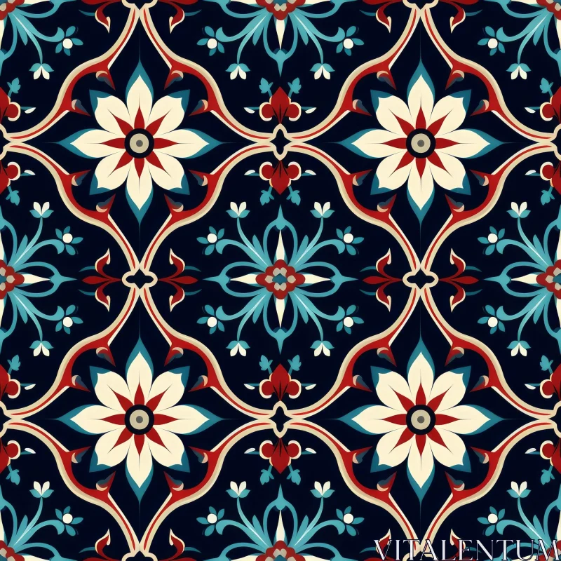 Traditional Moroccan Tiles Pattern AI Image