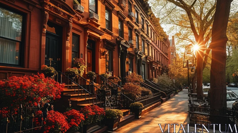 Captivating Tree-Lined Street in Brooklyn, New York City AI Image