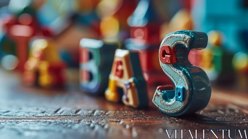 Colorful Plastic Letters Spelling Out the Word Bias on a Wooden Table AI Image