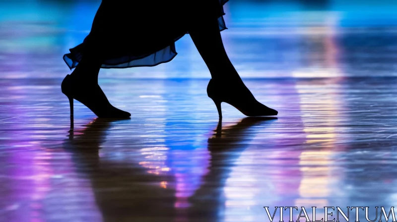 Elegant Woman's Legs in Black High Heels - Captivating Photo AI Image
