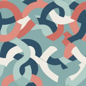 Interlocking Curved Shapes Seamless Pattern