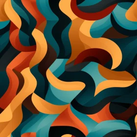 Bold Abstract Painting with Organic Shapes