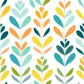 Colorful Floral Mid-Century Vector Pattern