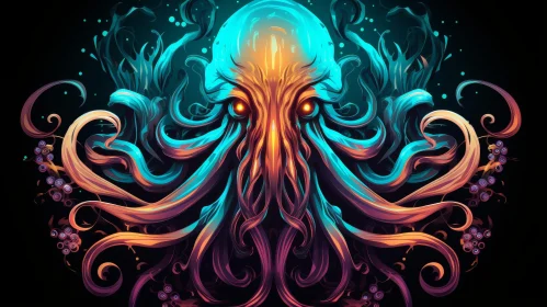 Dark Psychedelic Octopus Art