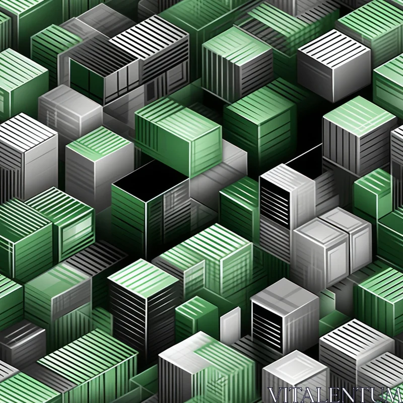 Isometric Cubes Pattern - Modern Geometric Background AI Image