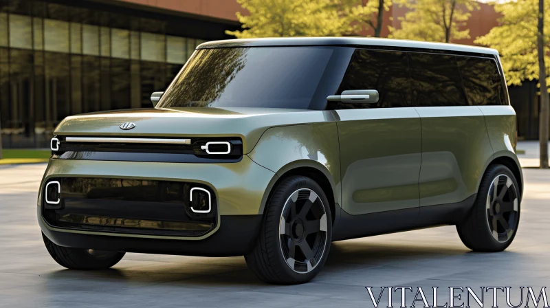 Kia Soul Futuristic Car Concept Unveiled - Light Green and Brown AI Image