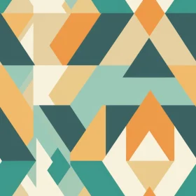 Intriguing Geometric Pattern in Orange, Green, Blue, and Beige