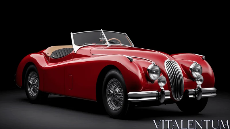 Vintage Red Sports Car with Exquisite Detailing AI Image