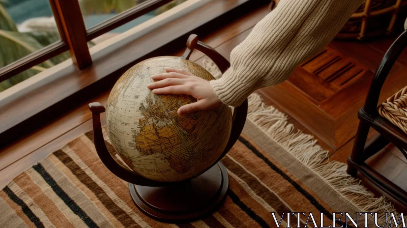 AI ART A Thoughtful Touch: Hand on Globe - Abstract Photography