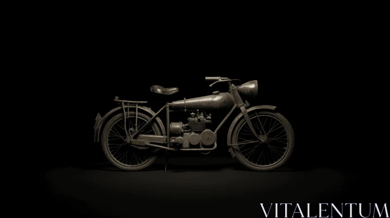 AI ART Captivating Black Motorcycle Artwork with Historical Illustration