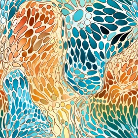 Colorful Abstract Painting with Wavy Organic Feel