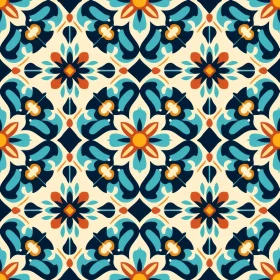 Colorful Geometric Tile Pattern - Traditional Portuguese Design
