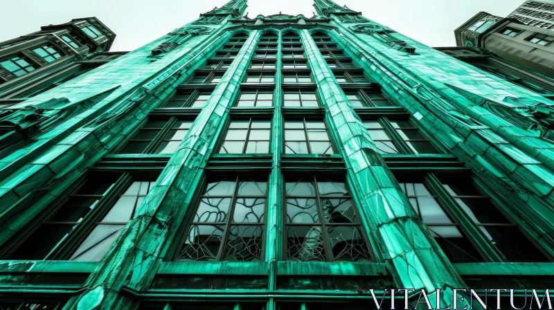 Elegant Art Deco Skyscraper with Reflecting Windows AI Image