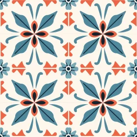 Intricate Moroccan Tiles Pattern | Blue, Red & White Design