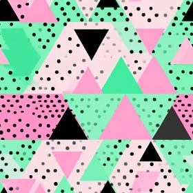 Pastel Triangles and Polka Dots Seamless Pattern