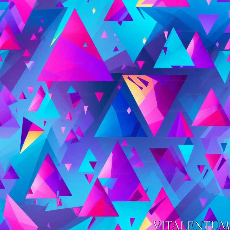 AI ART Vivid Multicolored Triangle Pattern