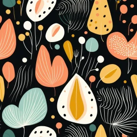 Abstract Botanical Seamless Pattern - Earth-Toned Design