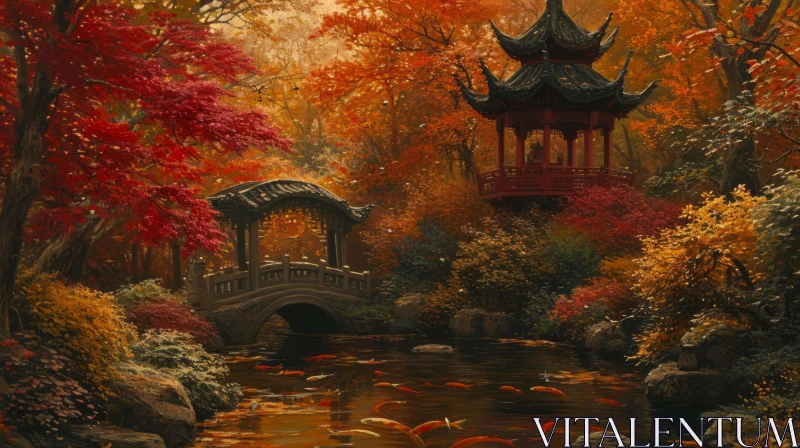Chinese Garden in Autumn: A Captivating Landscape of Tranquility AI Image