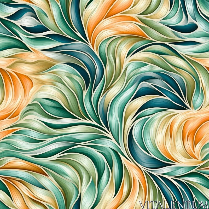 Colorful Waves Seamless Pattern - Modern Abstract Design AI Image