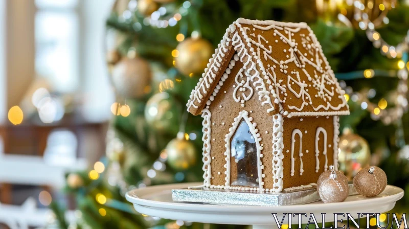 Enchanting Gingerbread House Decoration for Christmas AI Image