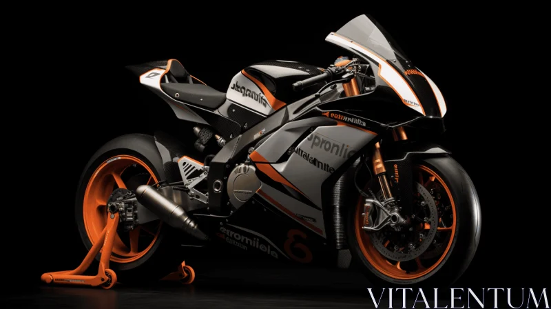 Intense Black and Orange Motorcycle | Photorealistic Renderings AI Image