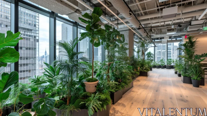 Serene Indoor Garden: A Captivating Oasis of Nature AI Image