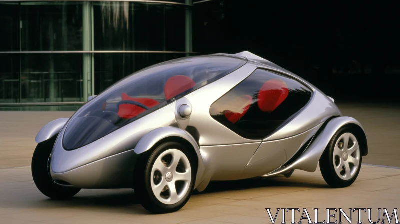 Sharp and Angular Gray Car in Postmodern Style AI Image