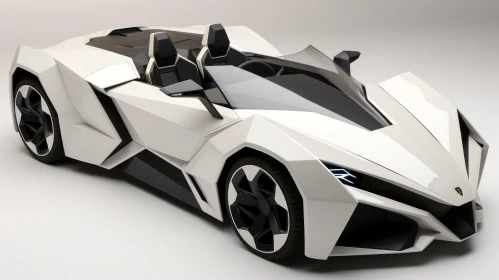 Sleek Futuristic White and Black Concept Car
