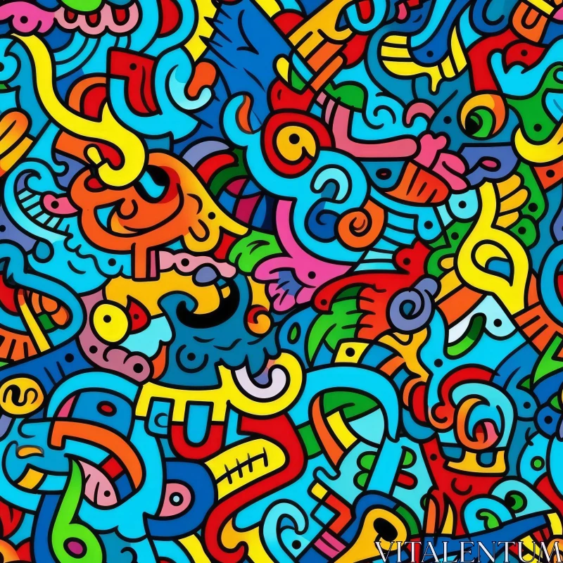 Colorful Abstract Hand-Drawn Pattern for Art Enthusiasts AI Image