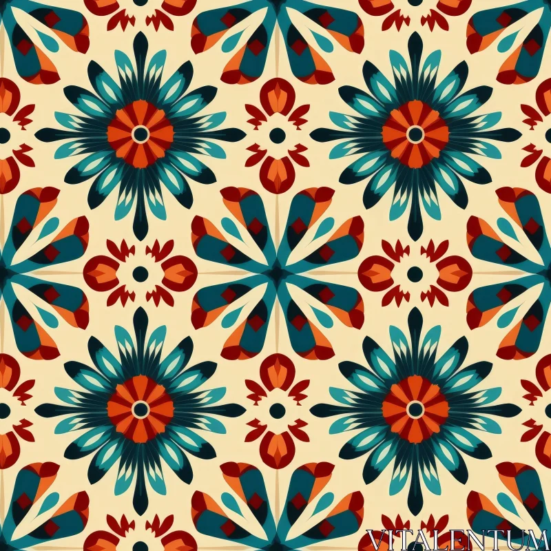 Colorful Moroccan Tile Pattern - Home Decor Design AI Image