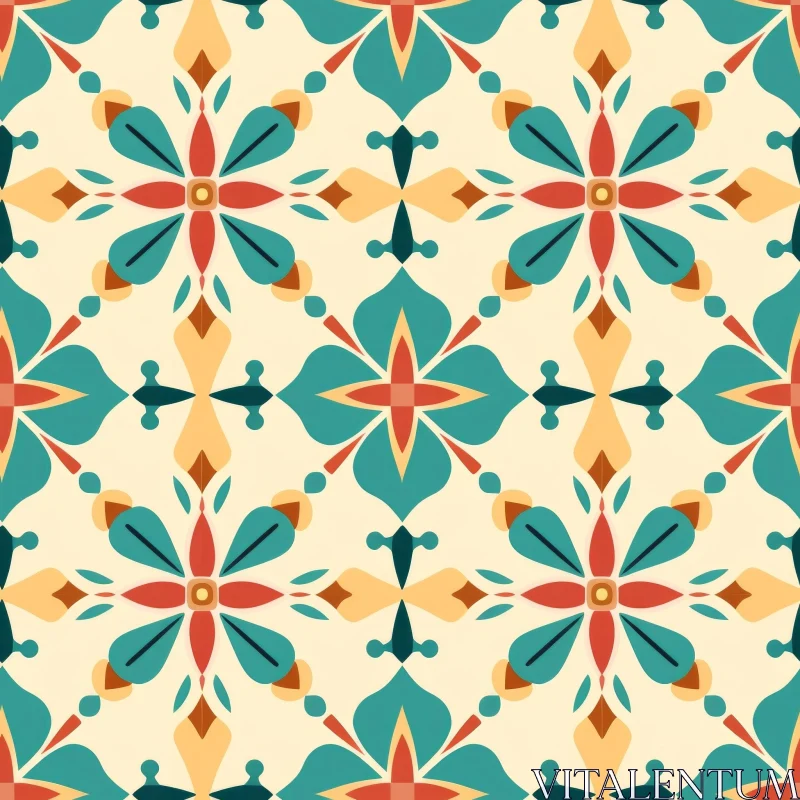 Colorful Tile Pattern - Seamless Vector Design AI Image
