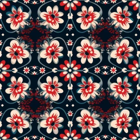 Dark Blue Floral Pattern | Seamless Design