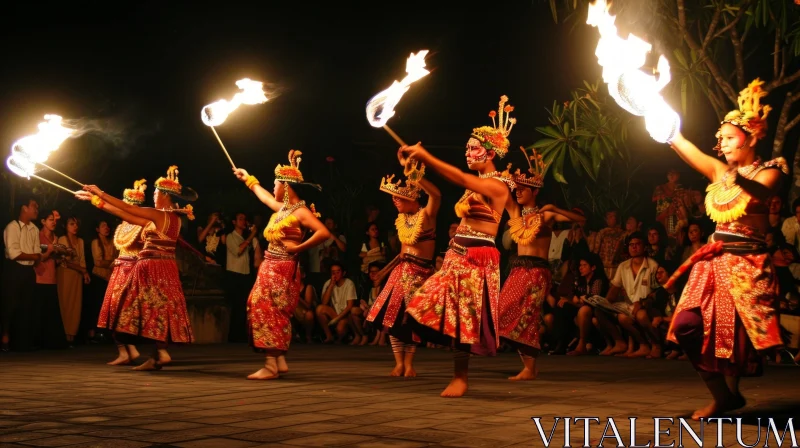 Enchanting Balinese Fire Dance: A Captivating Display of Artistry AI Image