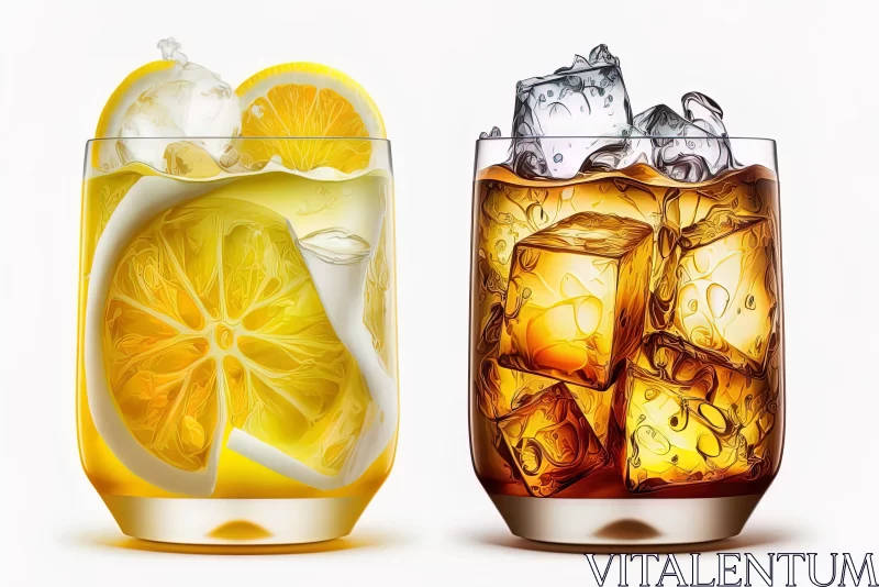 Exquisite Lemonade Artwork: A Visual Treat of Refreshing Ambiance AI Image