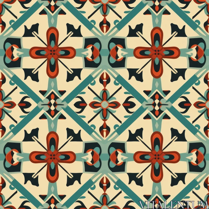 AI ART Moroccan Tiles Geometric Pattern for Design