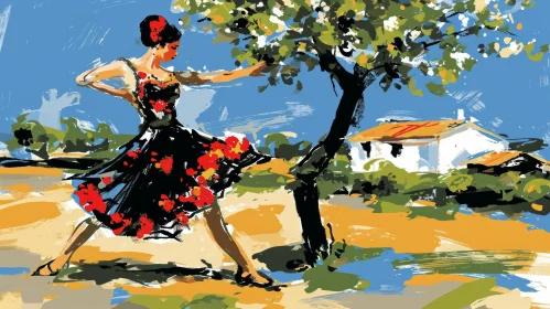 Spanish Flamenco Dancing: A Captivating Painting