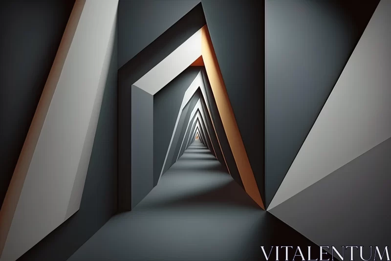 Captivating Abstract Design in a Black Corridor AI Image