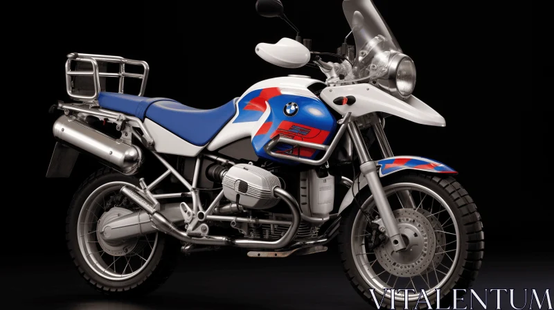 AI ART Captivating BMW GS Motorcycle in Blue, Red, and Black | Artistic Motifs